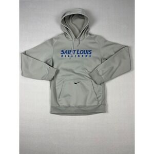 Saint Louis Unv Billikens Sweatshirt Mens S Gray Hooded SLU Nike Center Swoosh
